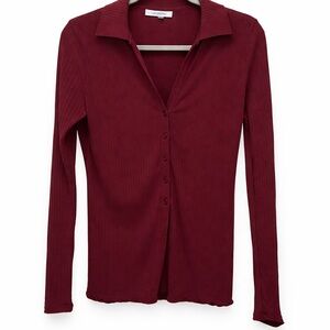 Abercrombie & Fitch Deep Red Button-Down Shirt